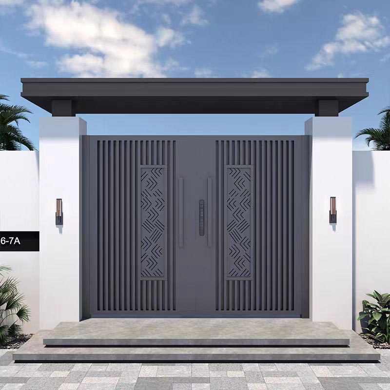 Cancello del cortile minimalista in rame-alluminio con bordo sigillato